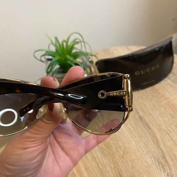 Vintage GG 2764/S Gucci HorseBit Oversized Wrap Around Tortoiseshell Sunglasses - Picture 3 of 11